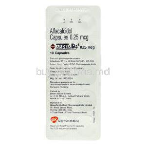 Alpha D3, Alfacalcidol 0.25 mcg packaging