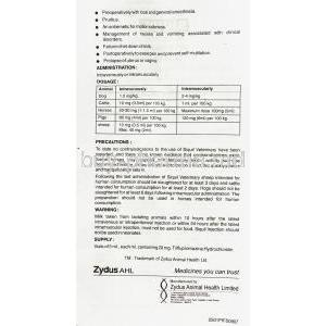 Siquil (Pet), Generic Vesprin, Triflupromazine Injecttion information sheet 2