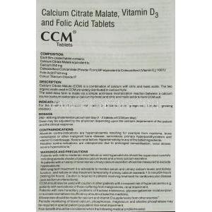 CCM, Calcium Citrate Malate / Folinic acid / Vitamin D3 information sheet 1