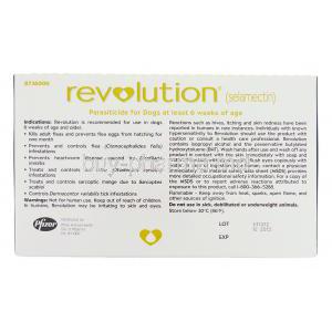 Revolution 240mg / 2.0 ml Spot on for Large Dog (40.1-85 lbs) box information