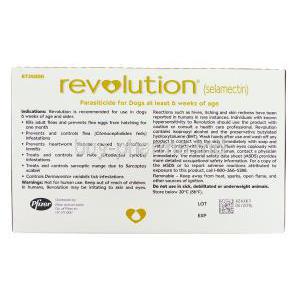 Revolution for Dog 120mg/ml 0.5ml Spot on for Small Dog (10.1 -20lbs) x 3 PACK  box information