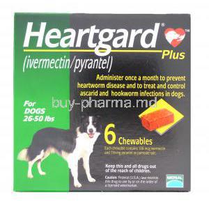 Heartcare Plus Chewable Ivermectin  136mcg Pyrantel Pamoate 114mg for Medium dog (26-50lbs)