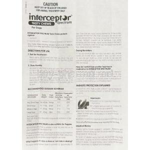 Interceptor Spectrum Tasty Chews information sheet 1