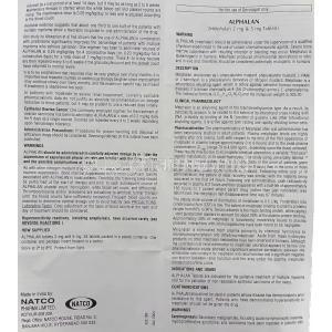 Alphalan, Generic Alkeran, Melphalan 2 mg information sheet 1