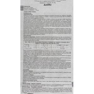 Antiflu, Generic Tamiflu, Oseltamivir 75 mg information sheet 1