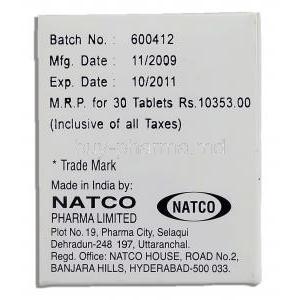 Geftinat, Generic Iressa, Gefitinib 250 mg Natco manufacturer
