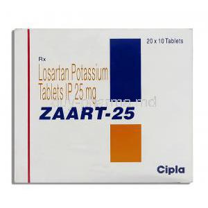 Zaart, Generic  Cozaar , Losartan 25 mg box