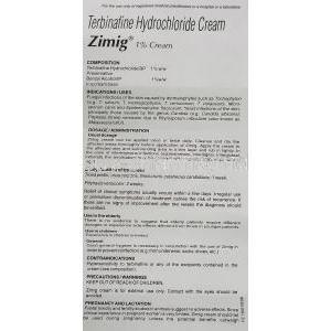 Zimig, Terbinafine  1% 10 gm Cream information sheet 2