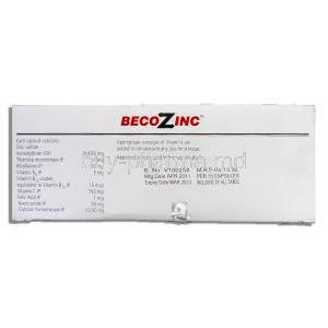Becozinc, Zinc, B-Complex, Vitamin C box composition