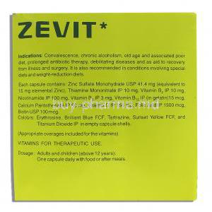 Zevit, Vitamins B-Complex and C with Zinc Sulphate composition