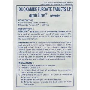 Amicline, Diloxanide 500 mg information sheet 1