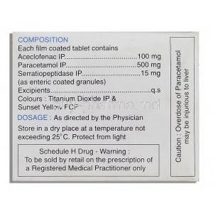 Arflur 3D,  Aceclofenac, Paracetamol, Serratiopeptidase