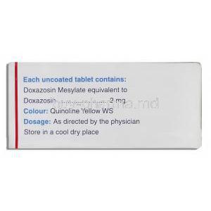 Doxacard, Generic  Cardura, Doxazosin 2 mg information