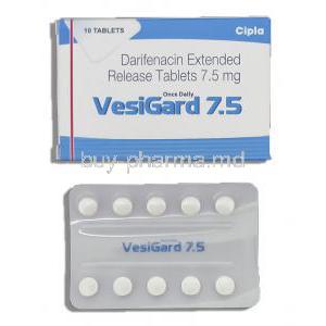 Vesigard, Generic Enablex, Darifenacin 7.5 mg