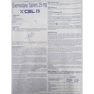 Xcel, Generic  Aromasin, Exemestane 25 mg information sheet 1