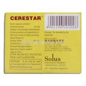 Cerestar, Ginseng/ Ginkgo Biloba Compostion