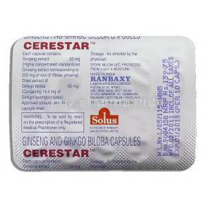 Cerestar, Ginseng/ Ginkgo Biloba packaging