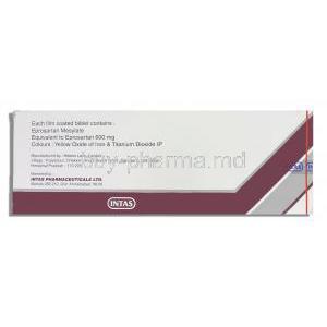 Eprozar, Generic Teveten, Eprosartan Mesylate 600 mg Intas pharma