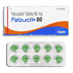 Febucip, Generic Uloric, Febuxostat 80 mg
