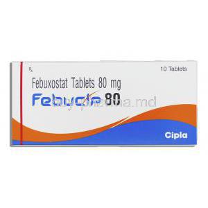 Febucip, Generic Uloric, Febuxostat 80 mg box