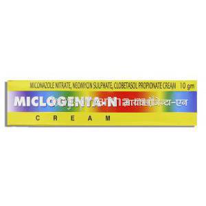 Miclogenta-N, Clobetasol,  Miconazole,  Neomycin Cream box