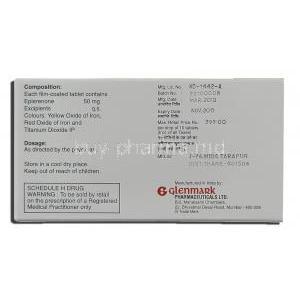 Eptus, Generic Inspra,  Eplerenone 50 mg Glenmark manufacturer