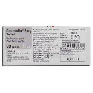 Coumadin 5 mg box information