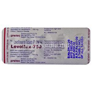 Levoflox, Generic Levaquin,  Levofloxacin 750 Mg Tablet (Protec)