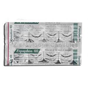 Zipsydon, Generic Geodon, Ziprasidone 40 mg Capsule