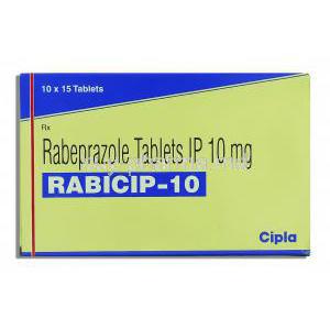 Rabicip, Generic  Aciphex, Rabeprazole  10 mg box