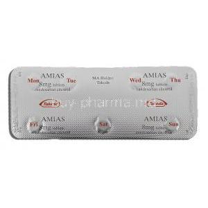 Amias 8 mg packaging