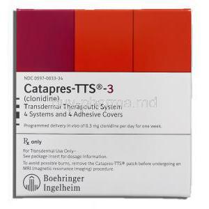 Catapres-TTS Clonidine 0.3 mg Patches packaging