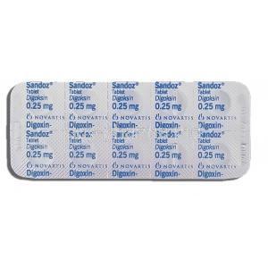 Digoxin 0.25 mg packaging