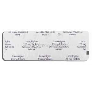 Lamotrigine 25 mg packaging