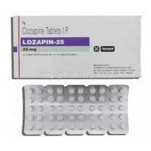 Lozapin, Generic Clozaril, Clozapine 25 mg