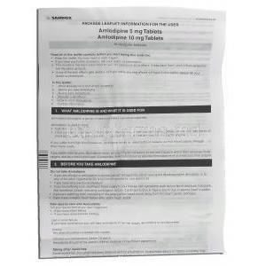 Amlodipine  5 mg information sheet