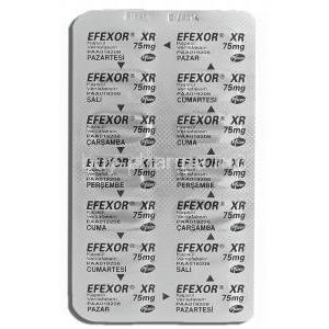 Efexor XR, Venlafaxine XR 75 mg packaging