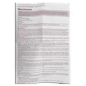 Maximune , Generic Invirase, Saquinavir 500 mg information sheet 1