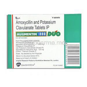 Augmentin,  Amoxicillin And Clavulanate Potassium 875 mg/ 125 mg  Tablet (Gsk)