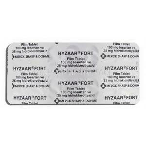 Hyzaar Forte, Losartan 100 mg , Hydrochlorothiazide 25 mg packaging