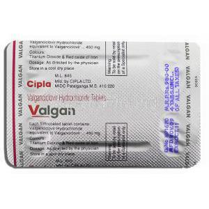 Valgan, Generic Valcyte, Valganciclovir 450 mg packaging