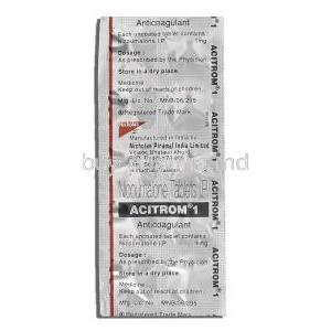 Acitrom, Nicoumalone 1 mg tablet