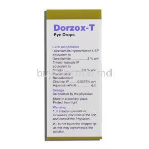 Dorzox T, Generic  Cosopt, Dorzolamide Hydrochloride/Timolol Maleate Eye Drops