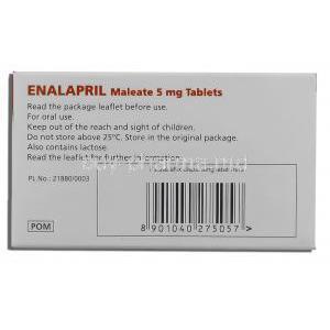 Enalapril  5 mg  box information