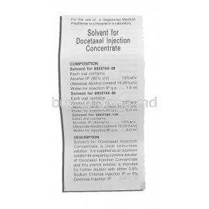 Solvent for Docetaxel information sheet 1