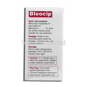 Bleocip, Generic Blenoxane, Bleomycin Injection box compostion