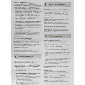 Gabapentin  300 mg information sheet 3