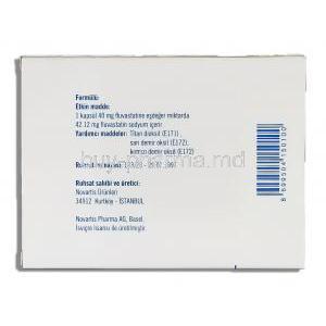 Lescol Fluvastatin  40 mg Norvatis Turkey