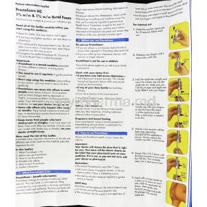 Proctofoam HC Aerosol foam information sheet 1