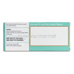 Quinapril 10 mg box information